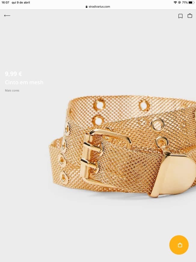 Fashion Cinto dourado Stradivarius