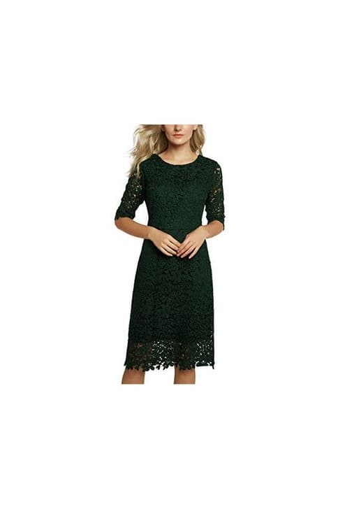 Product Urban GoCo Mujeres Vestido de Encaje Floral Corto Elegante Midi Vestidos de