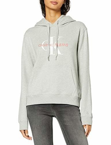 Product Calvin Klein Monogram Relaxed Short Hoodie Sudadera, Gris