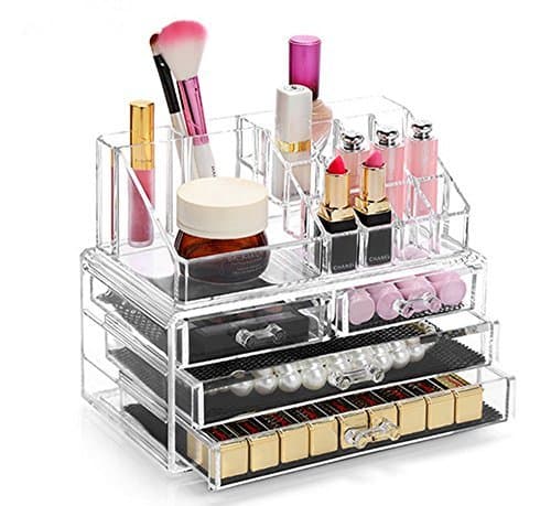 Home Display4top Caja acrílica Estante de maquillajes Maquillaje Cosméticos Joyería Organizador