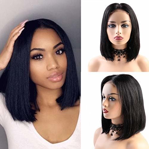 Product BLISSHAIR Human Hair Wigs Short Bob Wig Glueless Lace Front Wigs Straight