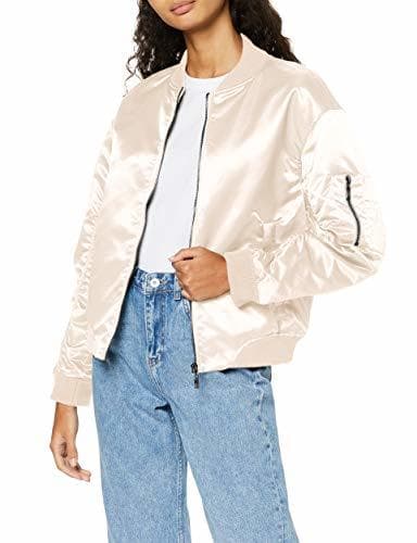 Product find. Chaqueta de Satén Estilo Bómber Mujer, Rosa