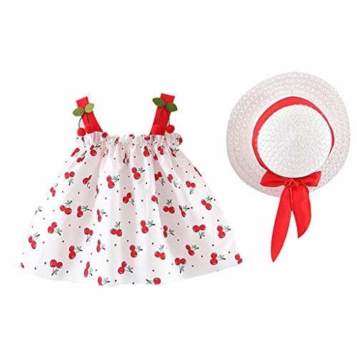 Producto YWLINK NiñAs 2PC Verano Vestido Sin Mangas con Estampado De Cereza con