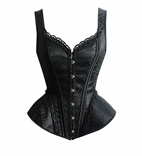 Producto SZIVYSHI Mujer Sexy Gótico Vintage Steampunk Brocado Lace Satén Bone Correa Corsé