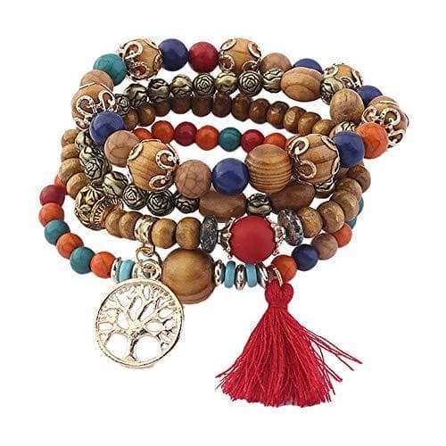 Producto Demarkt Pulsera de Borla con Cuentas de Múltiples Capas Pulseras Mujer- Pulseras