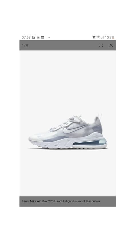 Producto Tênis Nike Air Max 270 React Edição Especial Masculino

