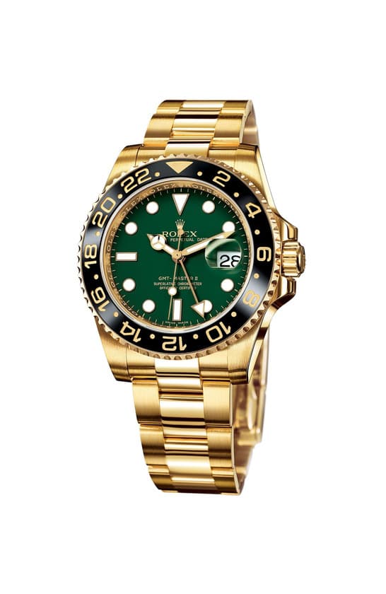 Fashion Rolex GMT Master II 'Anniversary Green' Reloj automático de Oro Amarillo 116718LN