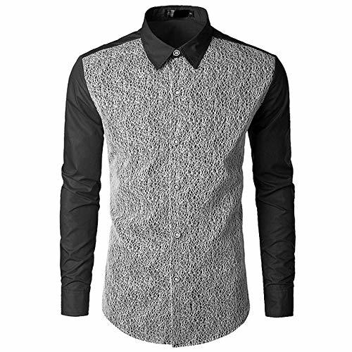 Producto Loeay Camisas para Hombre Camisa de Vestir de Manga Larga con Botones