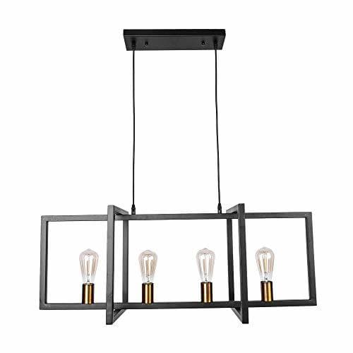 Product Lingkai Lámpara colgante de metal cuadrada industrial vintage Luminaria con rectángulo Sombra