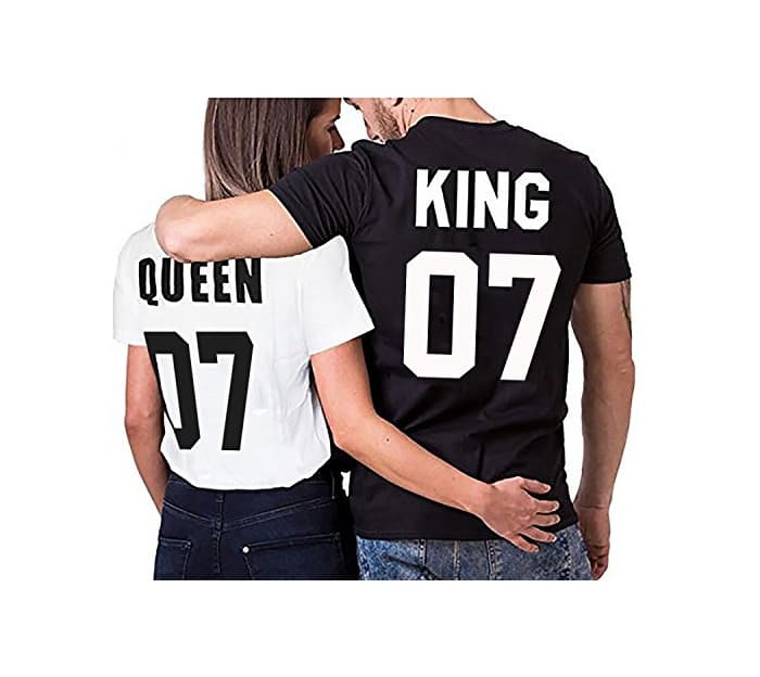 Producto Camiseta par Partnerlook Juego King Queen para Parejas como obsequio S-4XL, Größe2