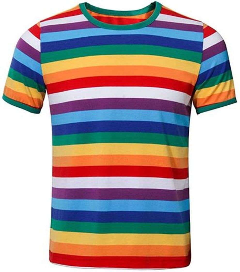 Moda ZIFUNMUR Adult Men Stranger Rainbow T-Shirt ... - Amazon.com