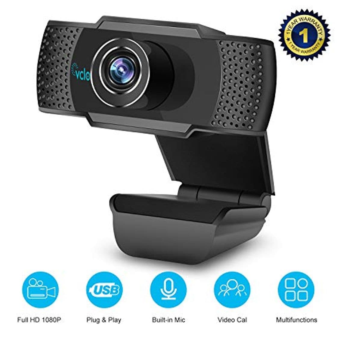 Producto vcloo Cámara Web 1080P Full HD con Micrófono - Computadora Portátil PC