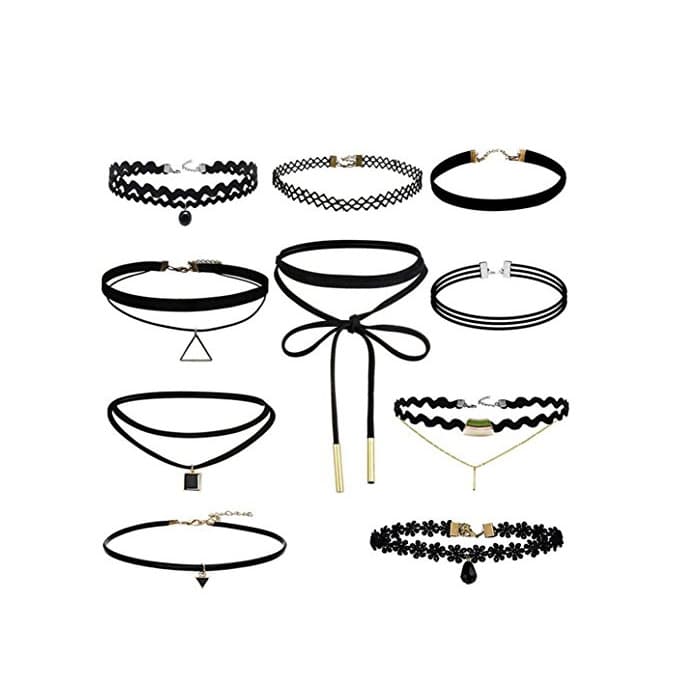 Product Hosaire 10 Piezas Choker Collares elástico Terciopelo Classic Adhesivo de gótico Encaje