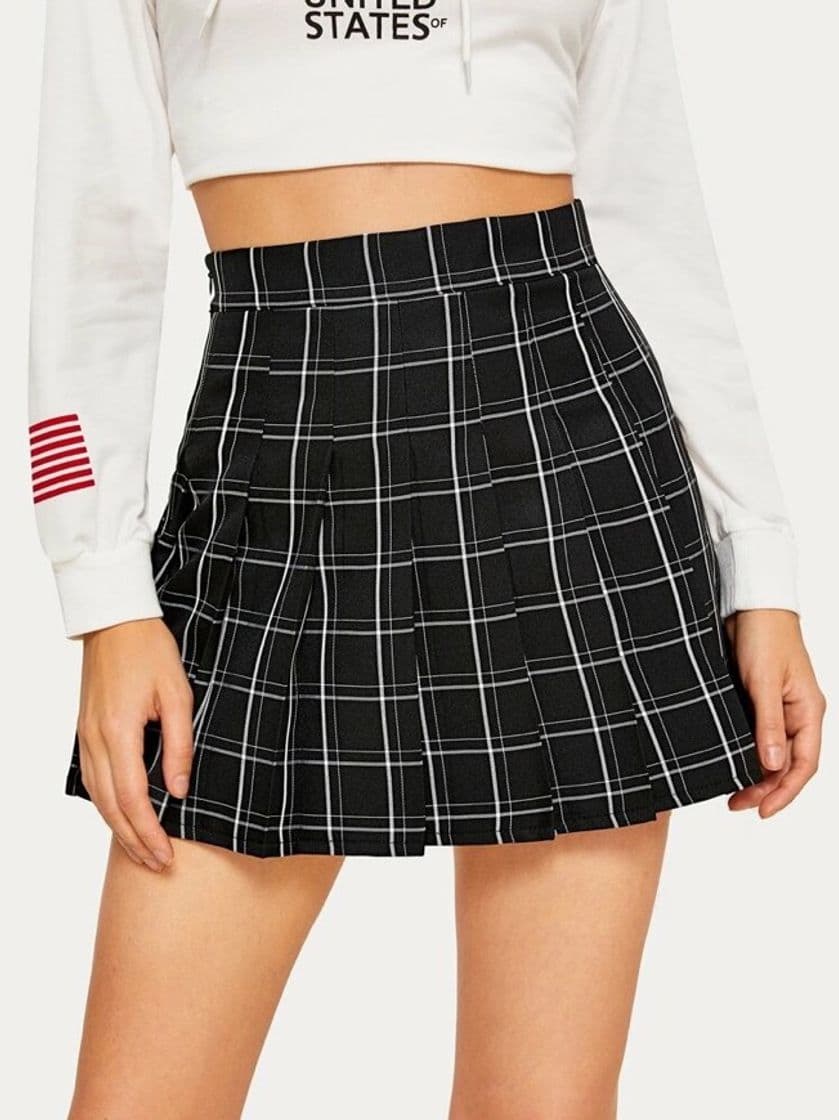 Fashion Plaid Pleated Skirt