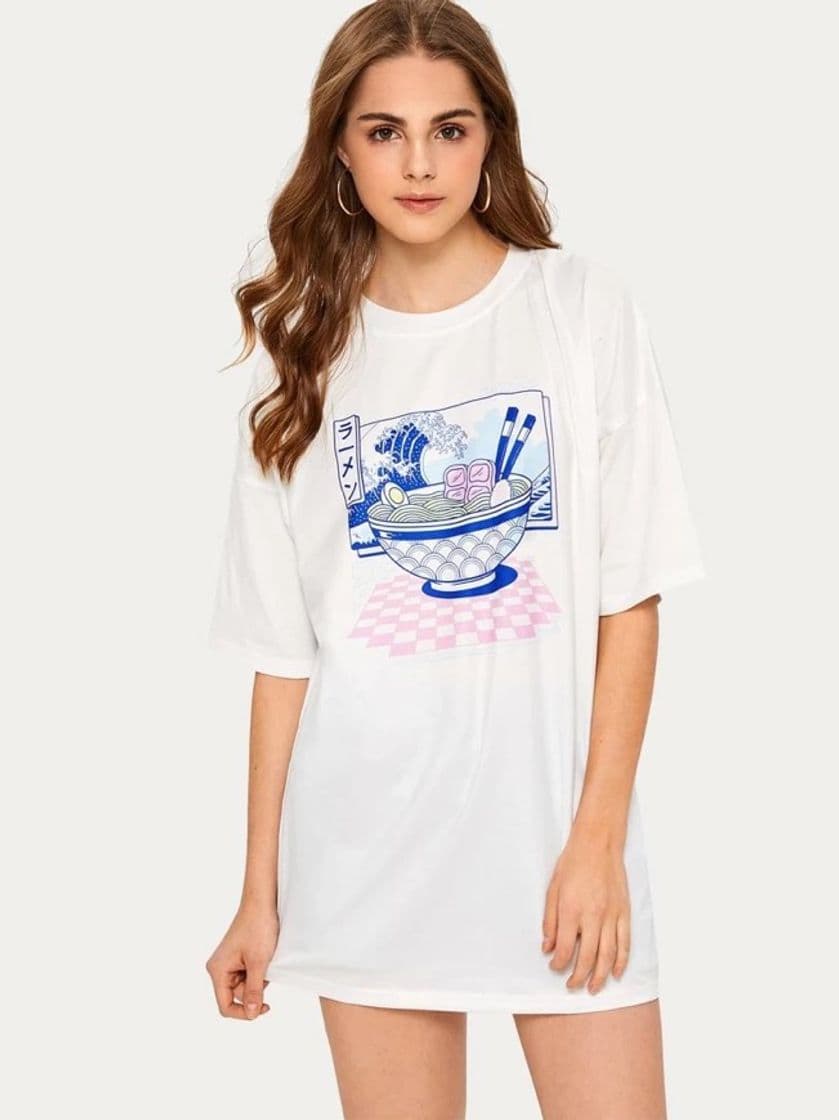 Fashion Cartoon Graphic Oversized Tee