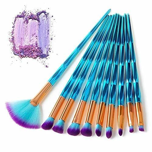 Producto HZD 10Pcs Diamond Shape Makeup Brushes Set Beauty Cosmetic Eyeshadow Lip Powder