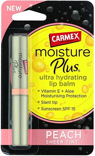 Product Carmex Moisture Plus Ultra Sheer Hidratante SPF15 Peach Tinte Finalizar Lip Balm