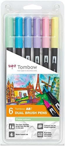 Electrónica Set De 6 Rotuladores Dual Brush Colores Pastel Tombow