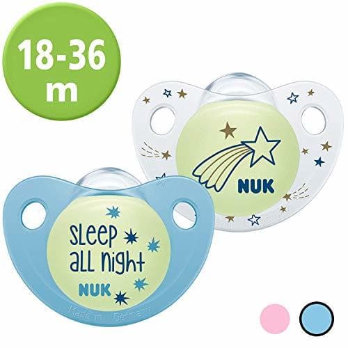 Producto NUK 10177146 Trendline Night & Day - Chupete de silicona con efecto