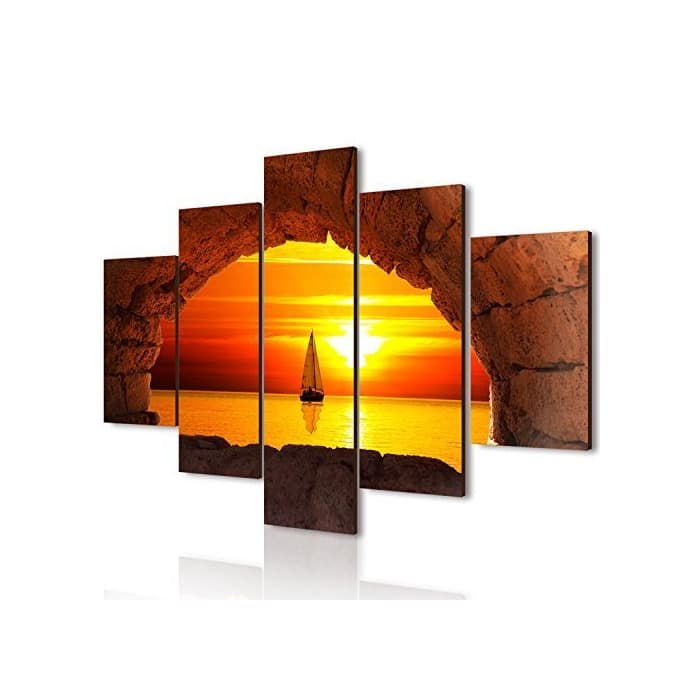 Product Lupia Quadro Moderno multipannello su Legno Vogue 66X115 Finestra Sul Tramonto