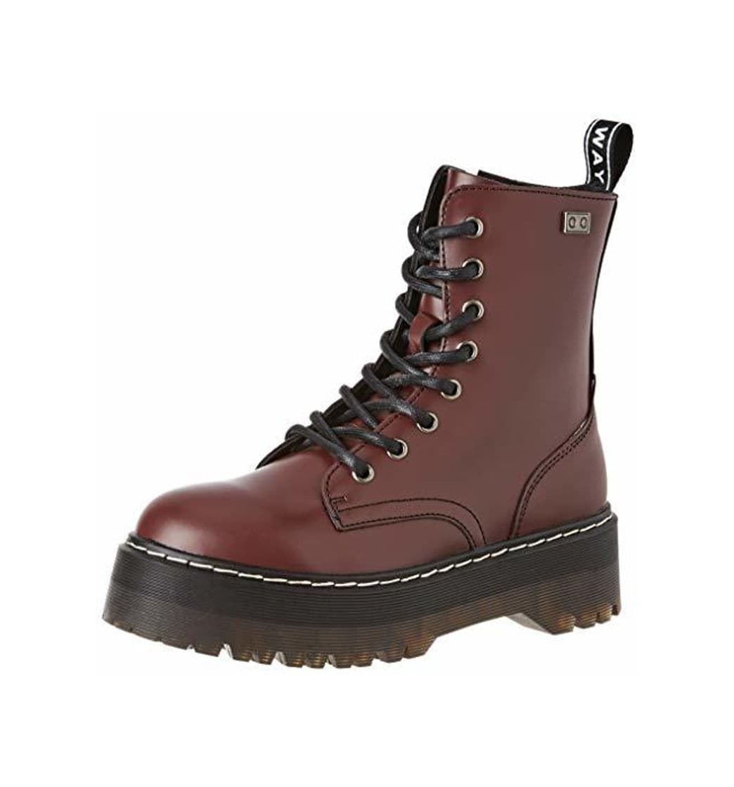 Moda COOLWAY Abby, Botas Militares para Mujer, Rojo