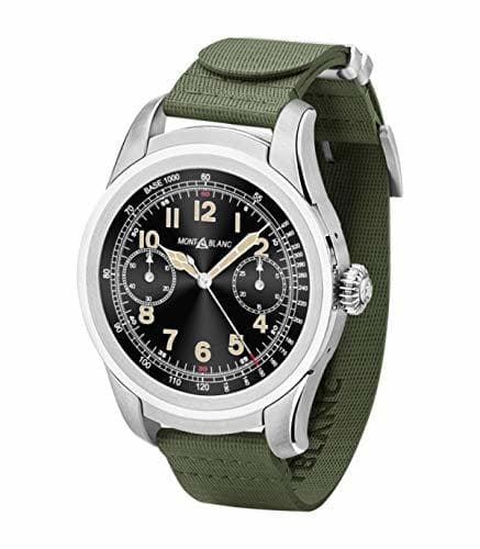 Producto Mont Blanc Summit Smart Watch 46 mm Stainless Steel Case Green Rubber Strap