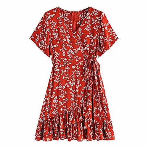 Producto ZAFUL Mini Vestido de Manga Corta para Mujer Vestido de Vacaciones de