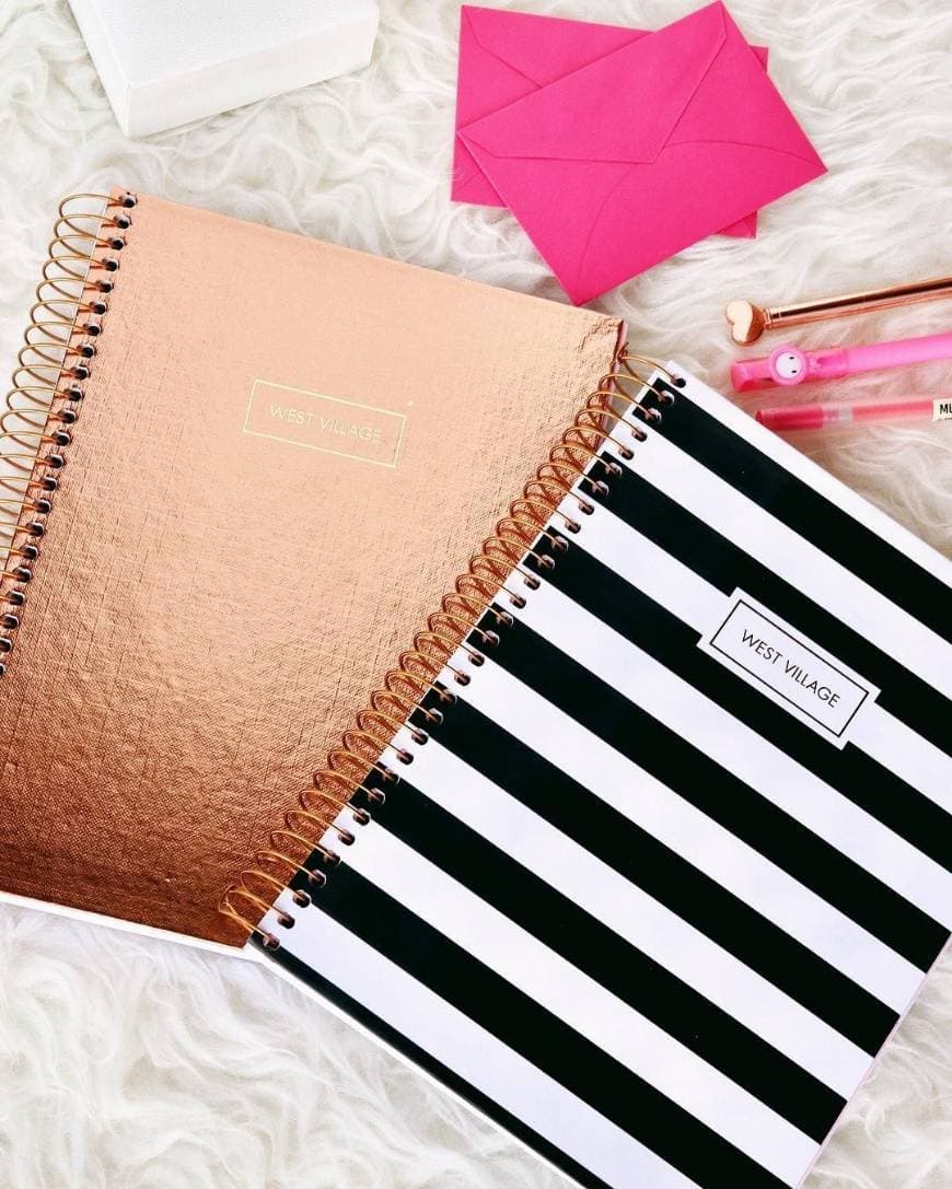 Product Caderno rose gold e listrado 💖🖤