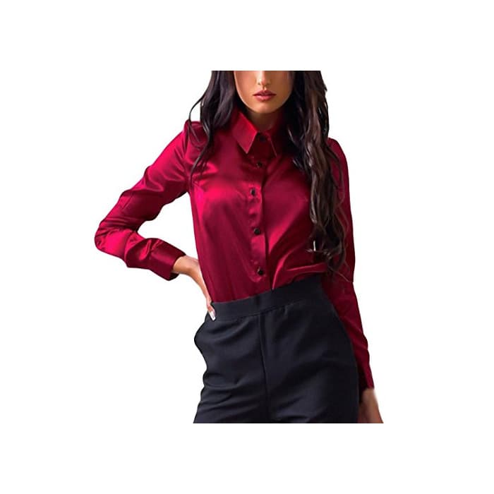 Producto SHOBDW Mujeres Carniva Moda botón Camisa Blusa Casual Tops Manga Larga