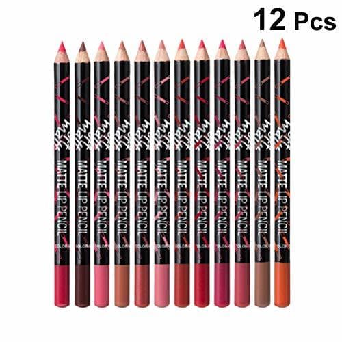 Beauty Lápiz labial mate impermeable Frcolor delineador de labios de larga duración 12