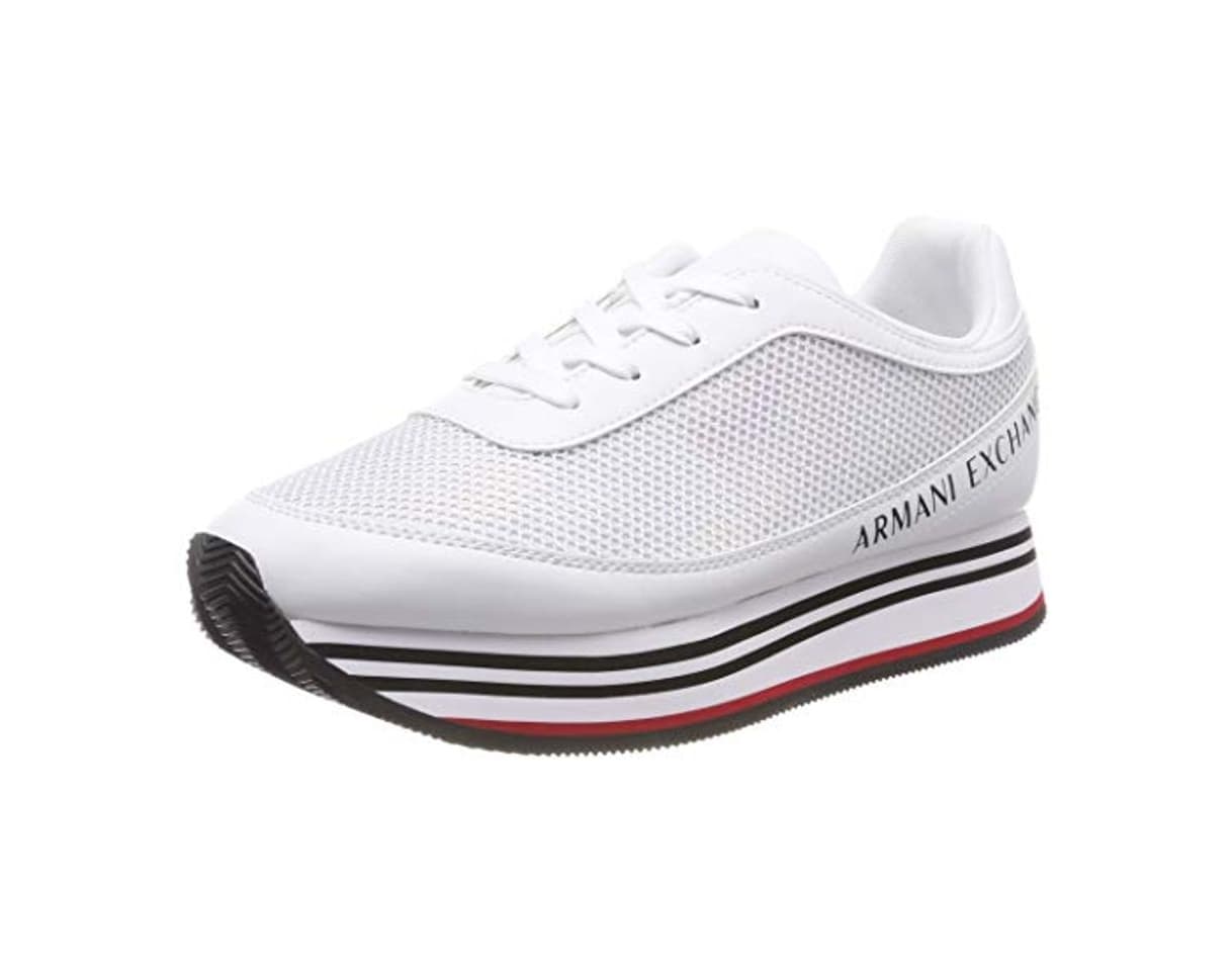 Producto Armani Exchange Rainbow Mirror Lace Up Sneaker, Zapatillas para Mujer, Blanco (White