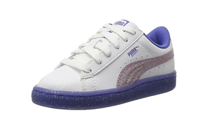 Product Puma Basket Iced Glitter 2 PS, Zapatillas Unisex Niños, Blanco