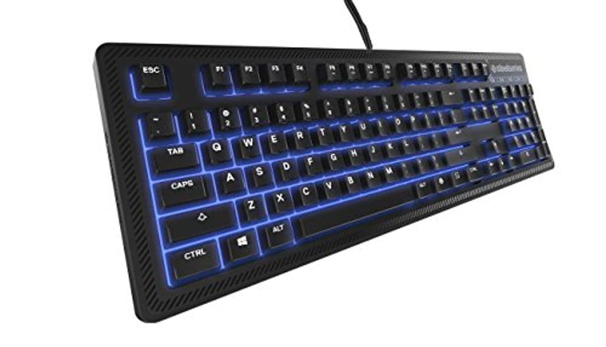 Electronic SteelSeries Apex 100, Teclado para Juegos, con retroiluminación Azul, Teclas Macro, Gestión