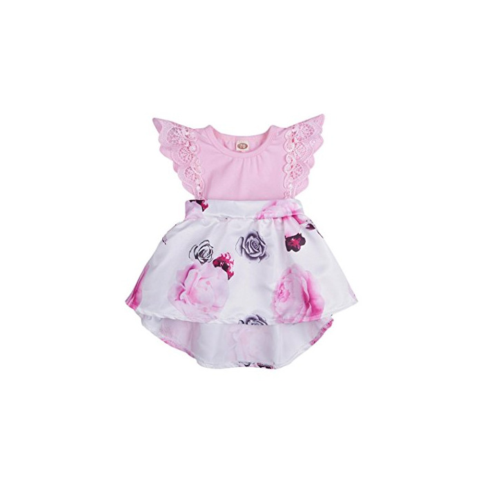 Producto K-youth Vestido Bebé Niña Vestido Sin Mangas Encaje Floral Tutú Princesa Vestido