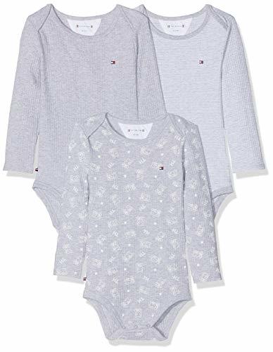 Producto Tommy Hilfiger Baby Body Rib 3 Pack Giftbox Conjunto, Gris