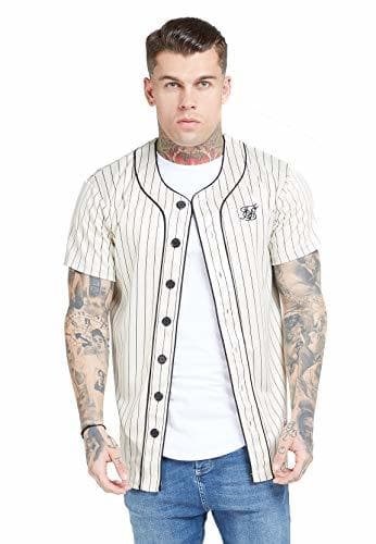 Fashion Camisa Siksilk Original Baseball Jersey Hombre Medium Blanco