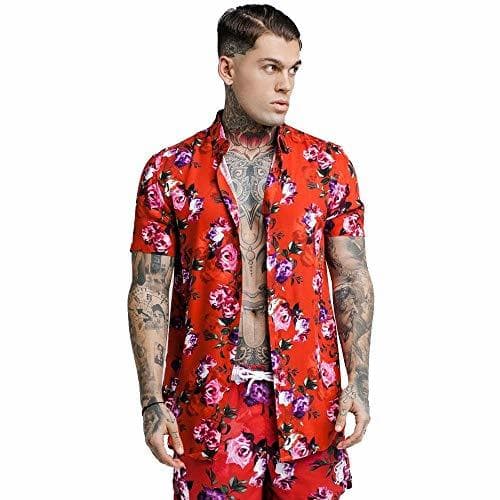 Product Camisa Siksilk S/S con Pintura al Oleo Rojo