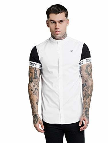 Product Sik Silk SS-14232 Grandad Collar Tech Half Sleeve Shirt