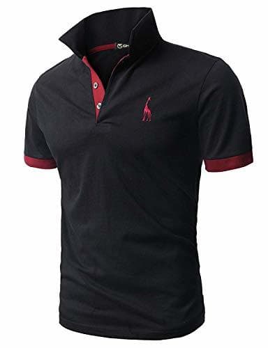 Producto GHYUGR Polos Manga Corta Hombre Bordado de Ciervo Camisas Slim Fit Camiseta