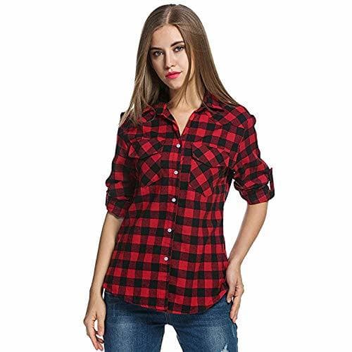 Producto SHOBDW LiquidacióN De Ventas Camisas De Franela De Cuadros De TartáN para