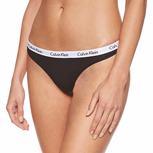 Product Calvin Klein Carousel-Thong Tanga de hilo, Negro