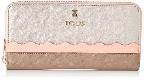 Product Tous Billetera M. Carlata Plata-Rosa, Monedero para Mujer, Plateado, 19.5x11x2 cm