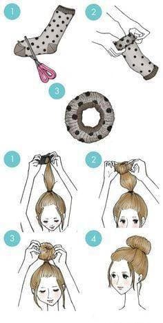 Moda Easy hairstyle with sock 