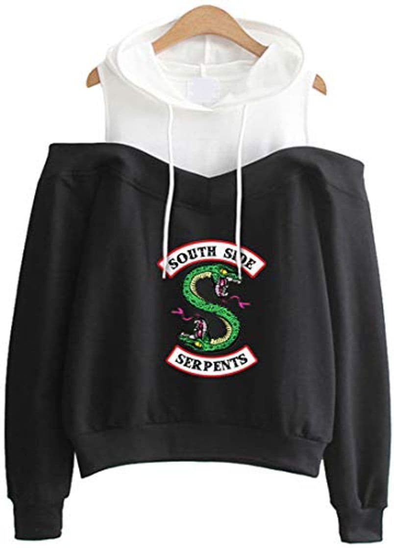 Moda EMILYLE Mujer Riverdale High Serpientes XXX Sudadera con Capucha Hombros Sin Tirantes