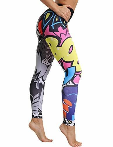 Product Mallas Deporte Mujer Leggins Yoga Pantalón Medias Deportivas Patrón de Dibujos Animados