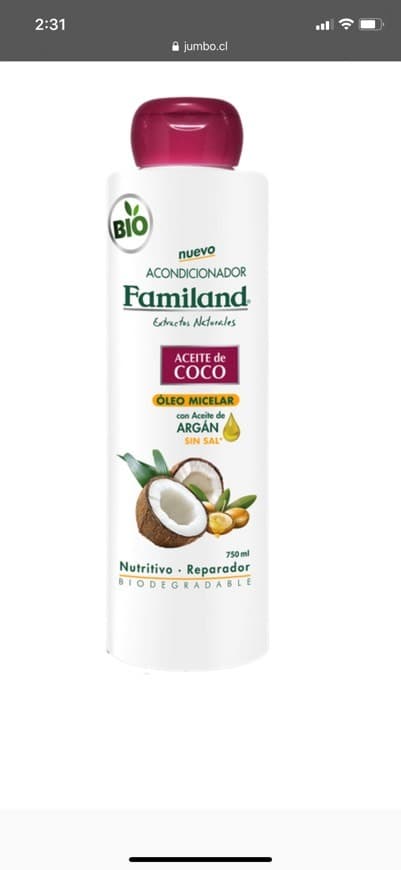 Producto acondicionador familand coco 