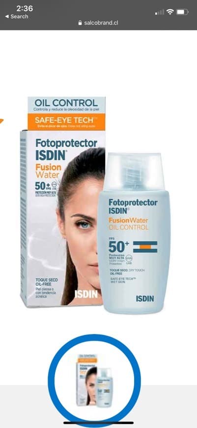 Producto FOTOPROTECTOR ISDIN fusionWater OIL CONTROL 