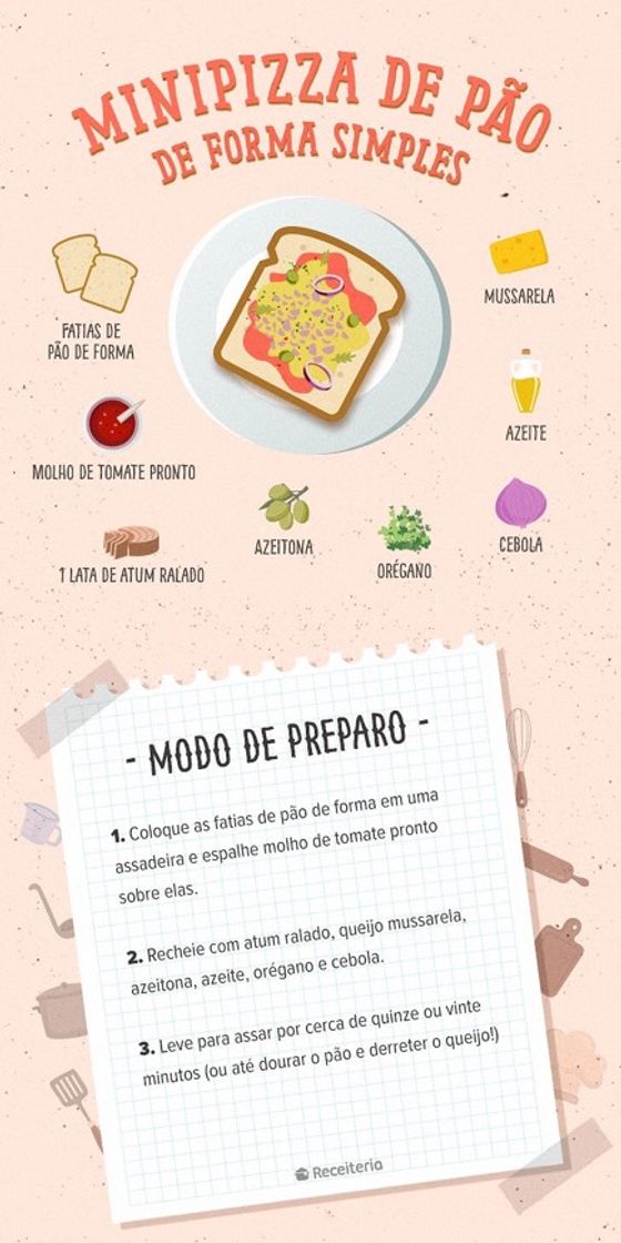 Moda mini pizza de pão de forma!