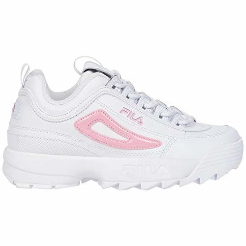 Producto Fila Youth Disruptor II Metallic Flag Leather Synthetic White Coral Blush Entrenadores