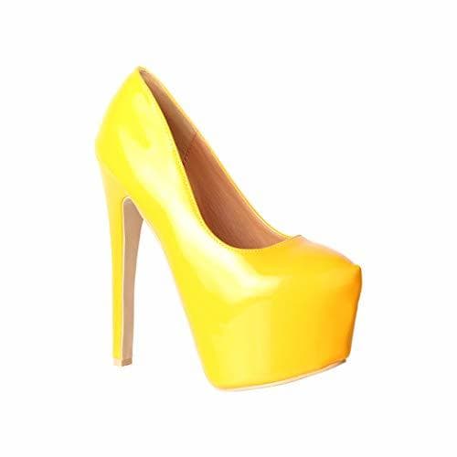 Product Elara Zapato de Tacón Alto para Mujer Chunkyrayan QM003 Yellow-37